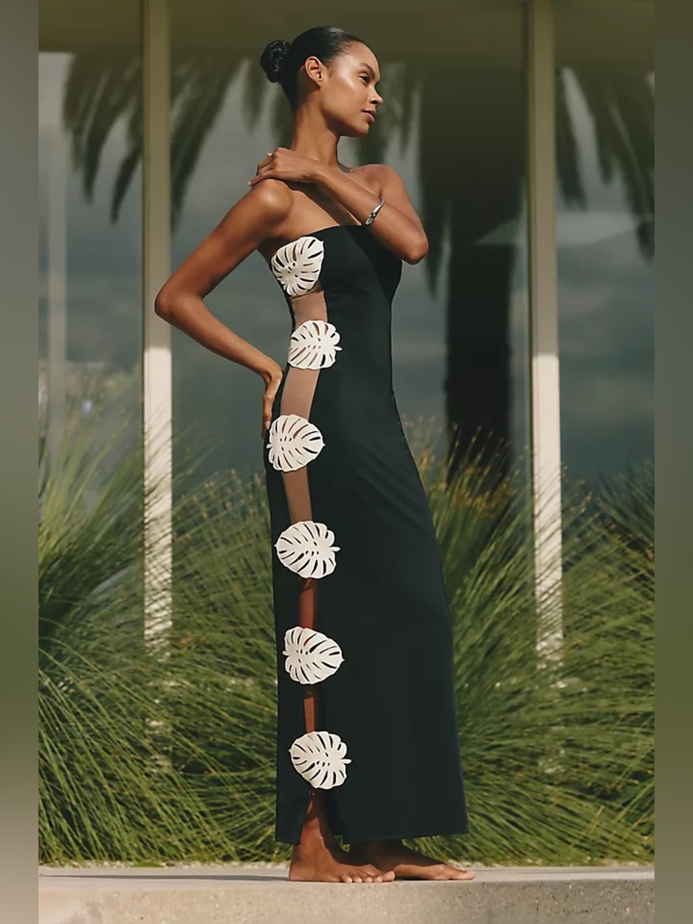 Bahia Maria Hoja Rota Strapless Cutout Maxi Dress